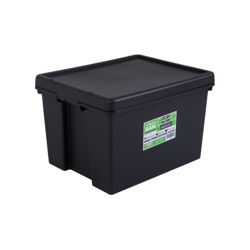 Wham Bam Black Recycled Storage Box 45 Litre - UK BUSINESS SUPPLIES
