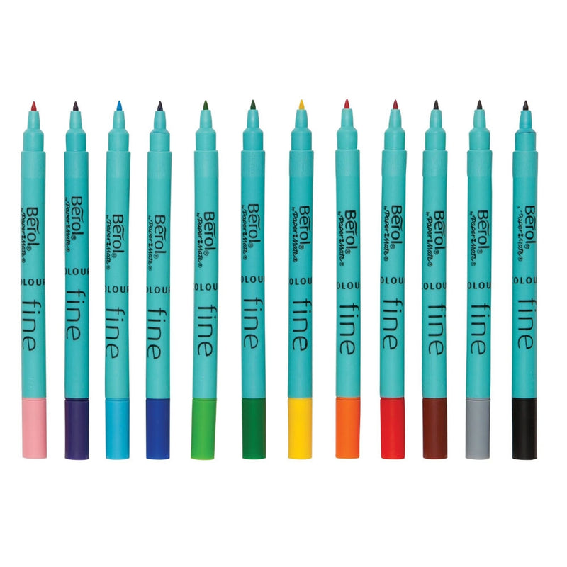 Berol Colourfine Pens Assorted (Pack of 12) 2057599 UK BUSINESS