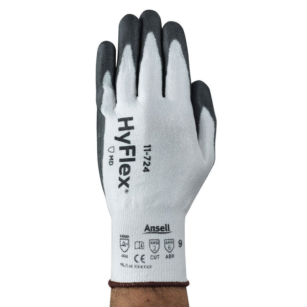Ansell Hyflex 11-724 White/Grey Gloves (Pair) - UK BUSINESS SUPPLIES