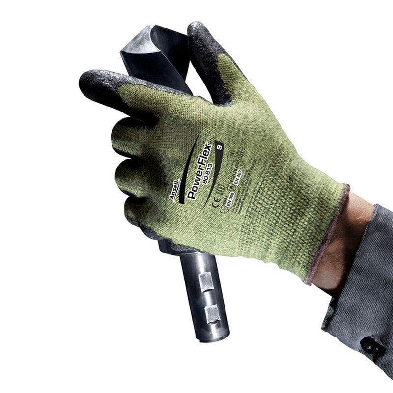 Ansell Activarmr 80-813 Green/Black Gloves (Pair) - UK BUSINESS SUPPLIES