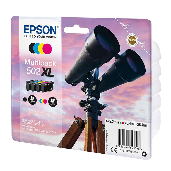 Epson Multipack 502XL Ink 4-colours -(Black ink - 9.2ml, Colour ink - 6.4ml) - UK BUSINESS SUPPLIES