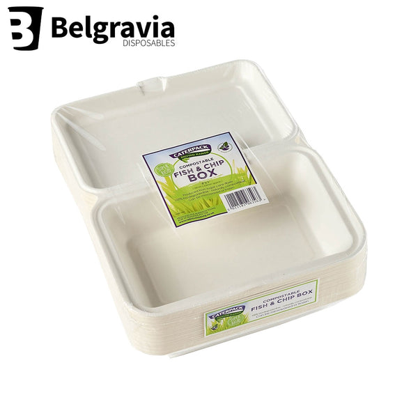 Belgravia Bio Caterpack 6x9inch Fish Chip Boxes Pack 50's - UK BUSINESS SUPPLIES