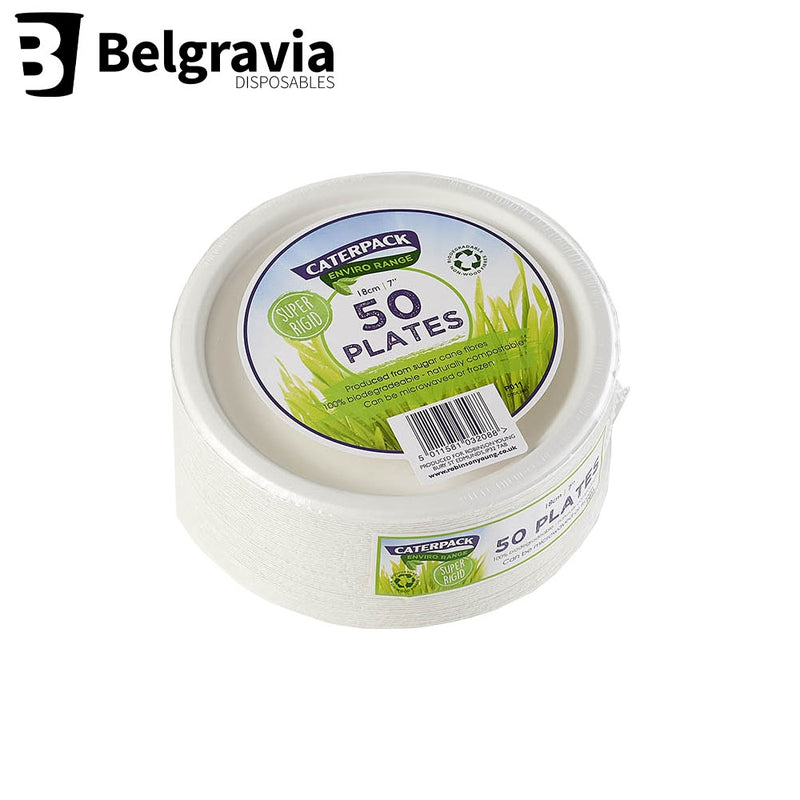 Belgravia Super Rigid 7 Inch Biodegradable Plate (Pack of 50) 3865 - UK BUSINESS SUPPLIES