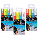 Uni Chalk Markers Medium Assorted Pack 4  1.8 - 2.5mm line width - UK BUSINESS SUPPLIES